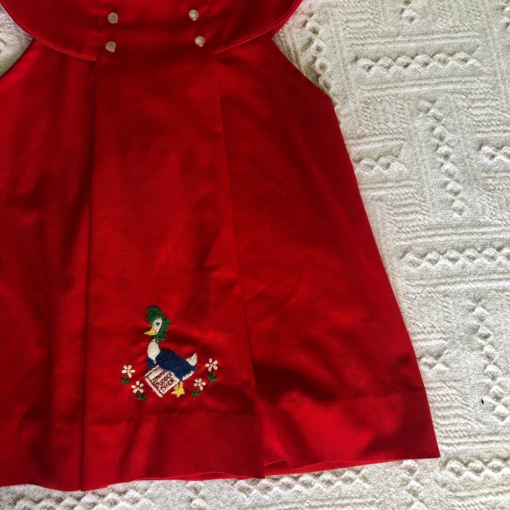 Vintage‎ Beatrix Potter Embroidered Dress Red Jemima Puddleduck 70s 80s 4T Rare - Picture 2 of 11